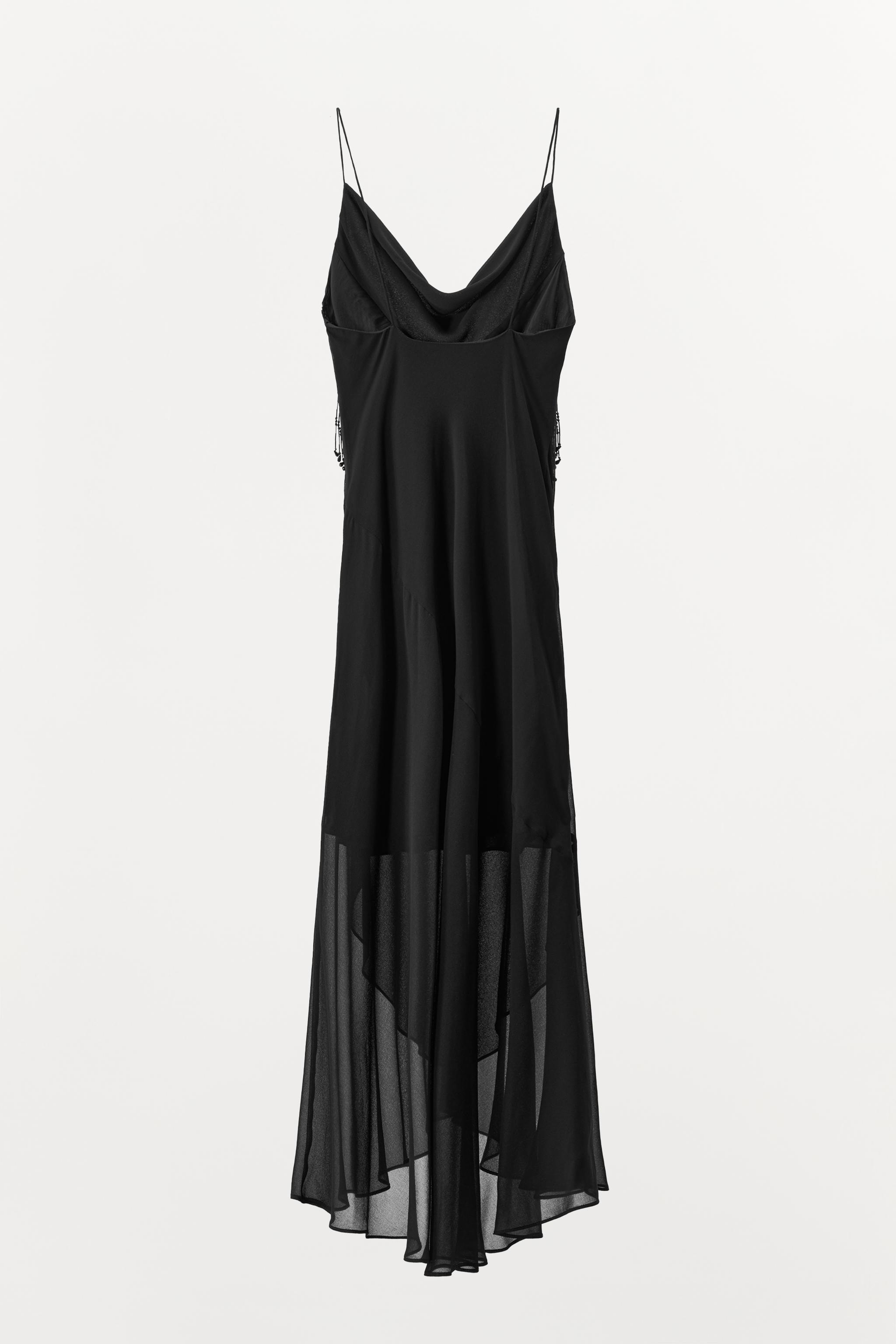 LIMITED EDITION ビーズ付きミディワンピース - ブラック | ZARA