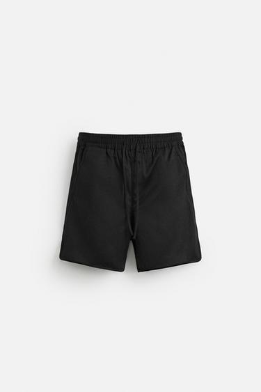 COTTON/LYOCELL BERMUDA SHORTS - Black by Zara - Image 6