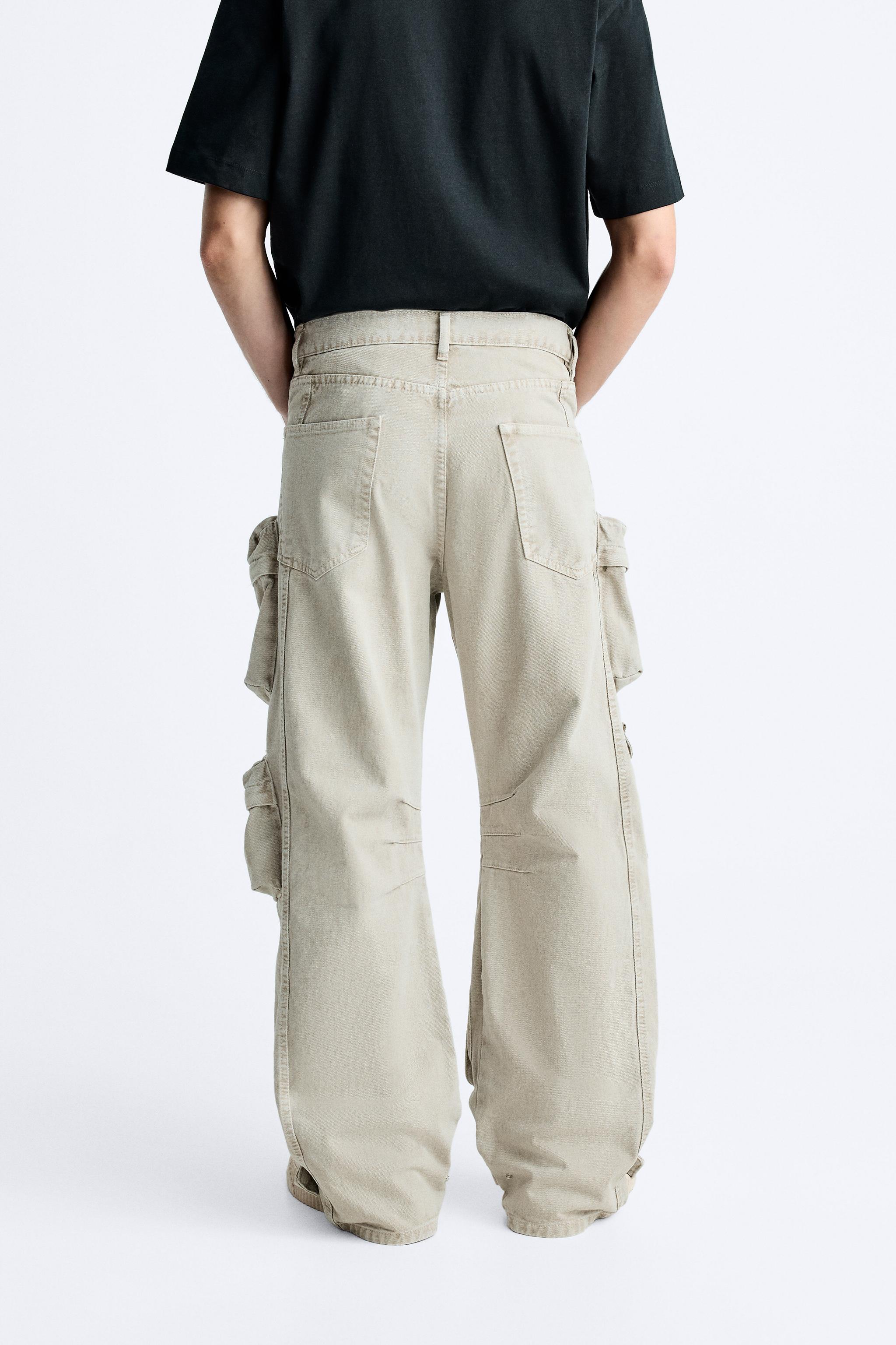 UTILITY POCKET JEANS - Stone | ZARA United States