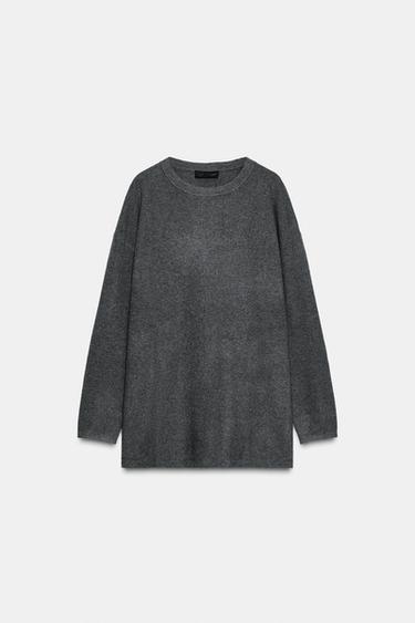 PLAIN SOFT-TOUCH KNIT JUMPER - Grey marl by Zara