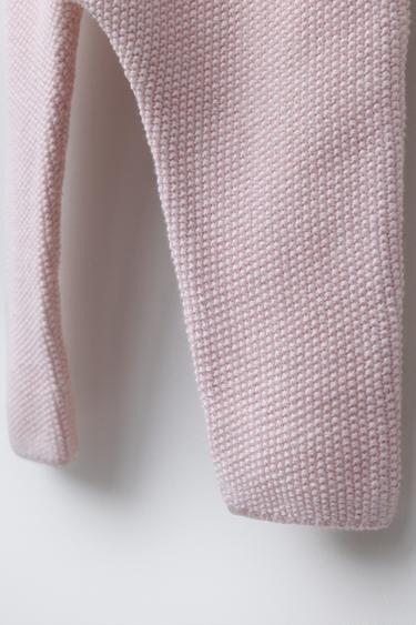 CROCHET STRAP KNIT DUNGAREES - Chalk pink by Zara - Image 3