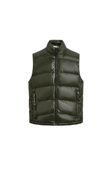 CHALECO ACOLCHADO 80% PLUMÓN - 20% PLUMA WATER REPELLENT ORIGINS - Botella oscuro de Zara