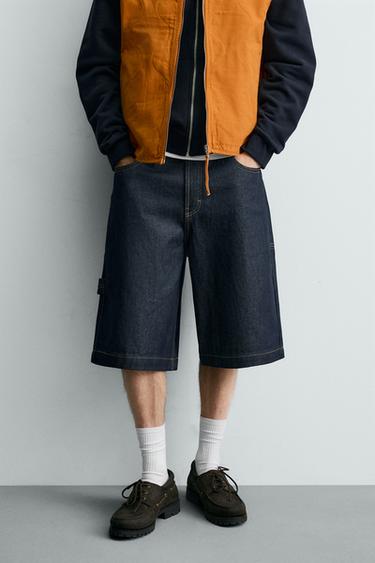 RELAXED FIT DENIM SHORTS - Indigo by Zara