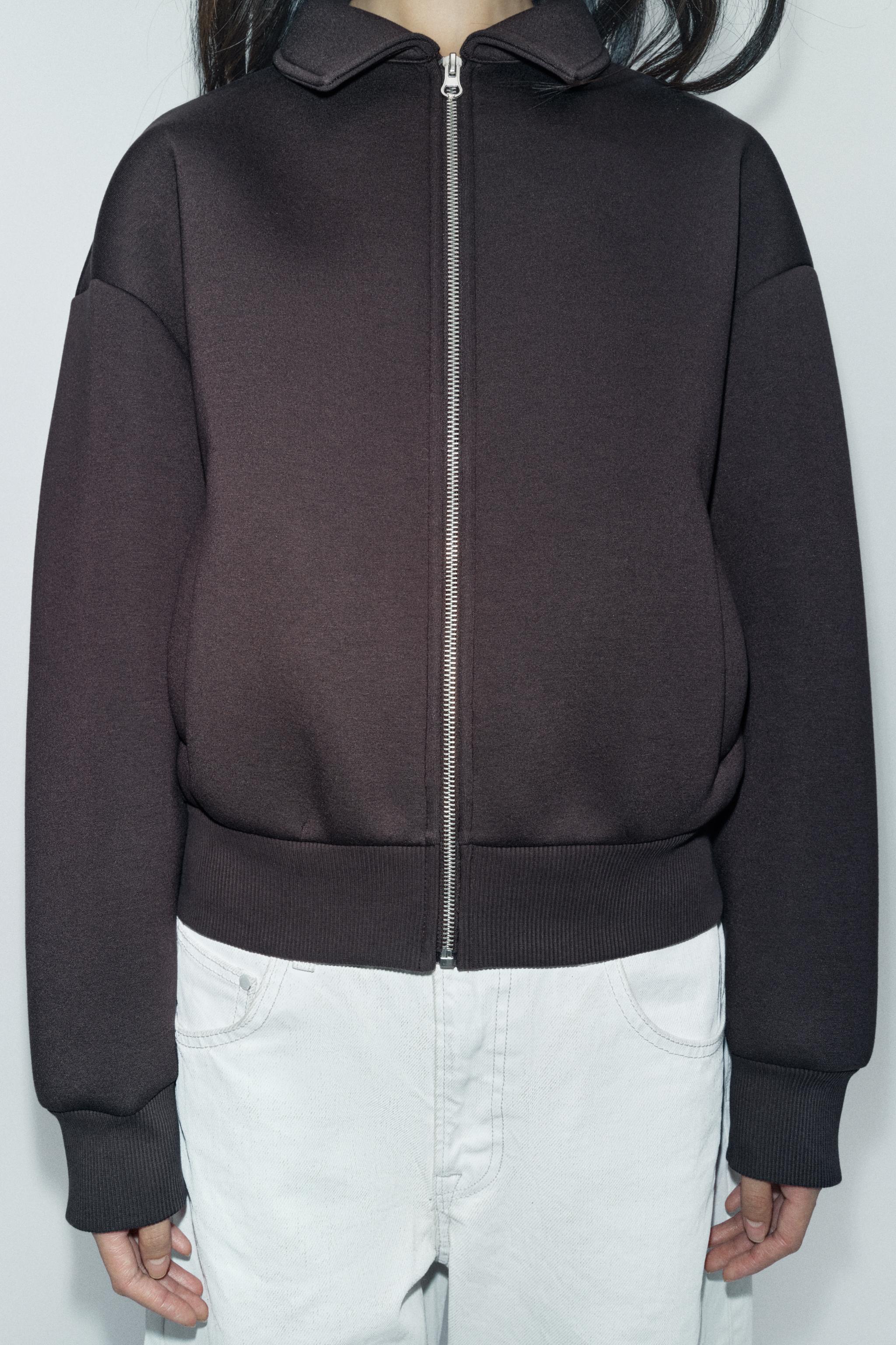 スキューバ風ボンバージャケット - ダークブラウン | ZARA Japan