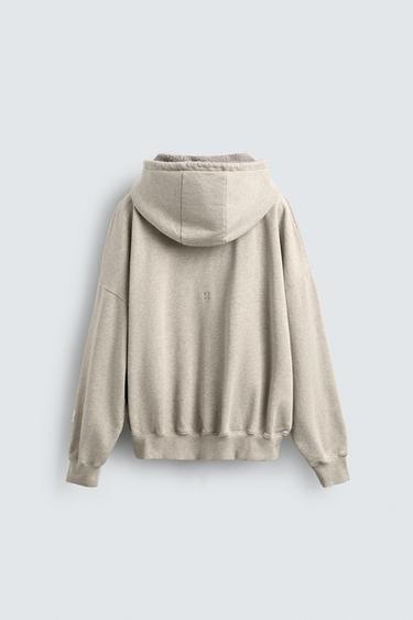 CONTRAST POUCH POCKET HOODIE X SR_A - Tan marl by Zara - Image 7