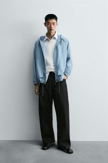 Zara RELAXED FIT 科技長褲 - 黑色 - 圖片 0