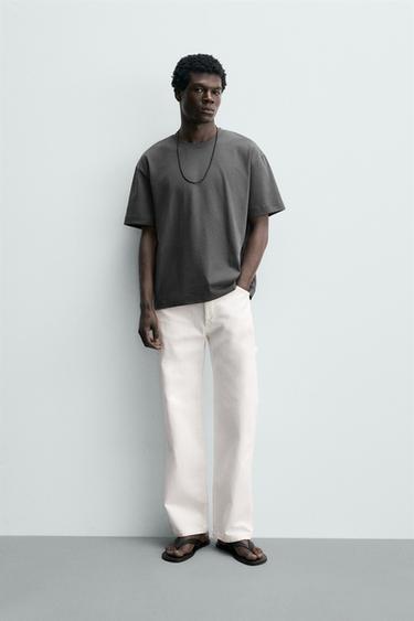 T-SHIRT BASIQUE HEAVYWEIGHT /03 - Anthracite foncé de Zara