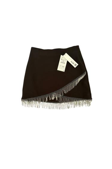 BLACK DIAMANTÉ EMBELLISHED SKIRT