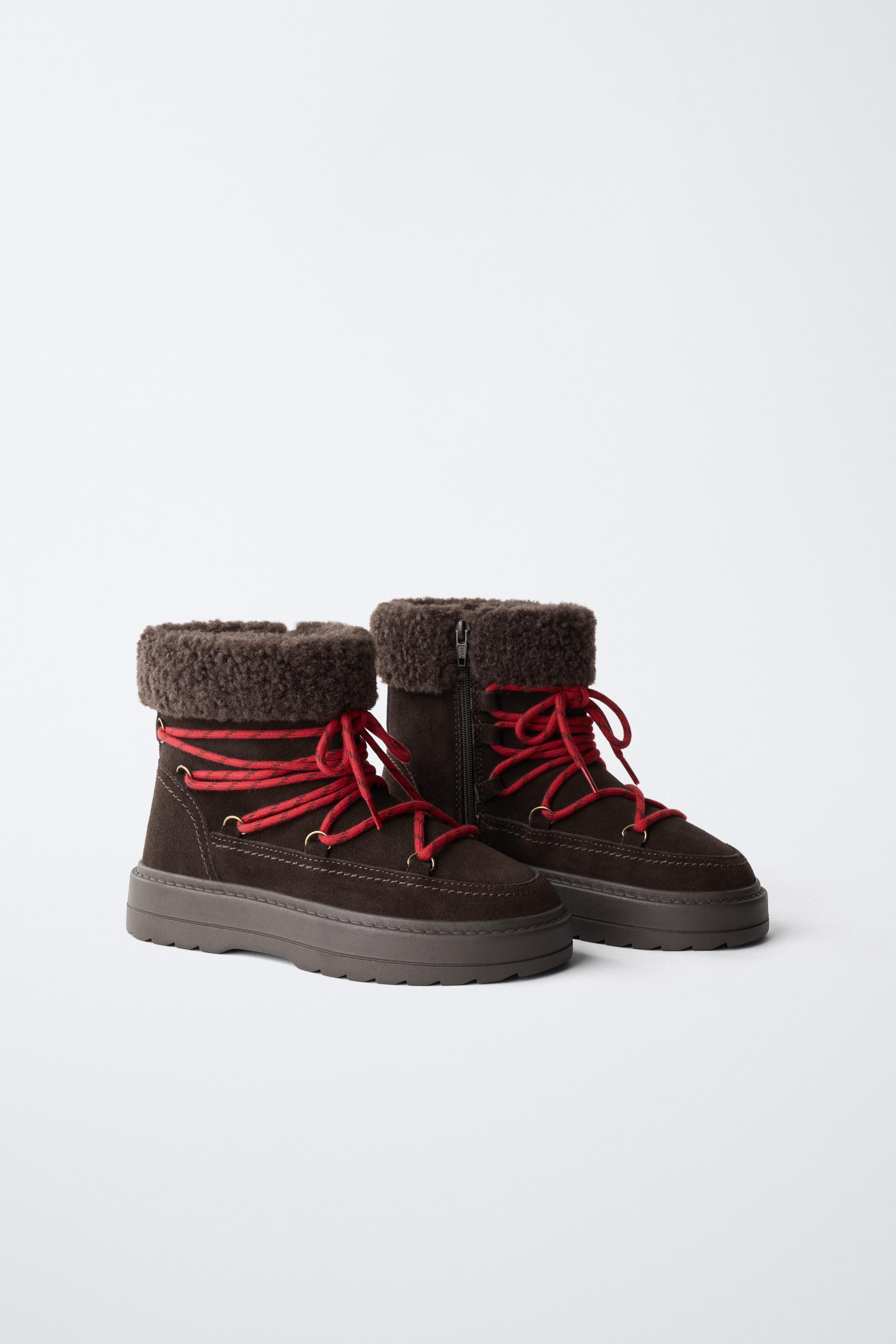 FUR-LINED LEATHER ANKLE BOOTS