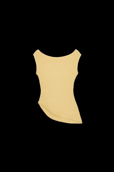 TOP TEXTURA DRAPEADO - Amarillo de Zara