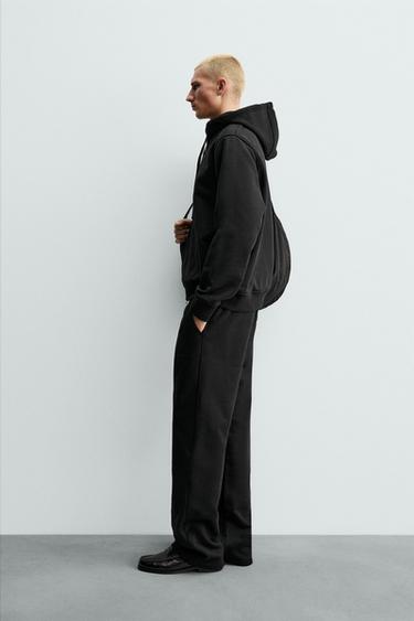 Zara ORIGINS 重磅標準版慢跑長褲 - 黑色