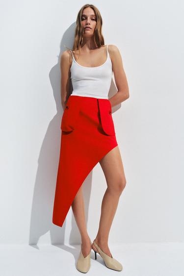 SAIA ASSIMÉTRICA BOLSOS ZW COLLECTION - Vermelho da Zara