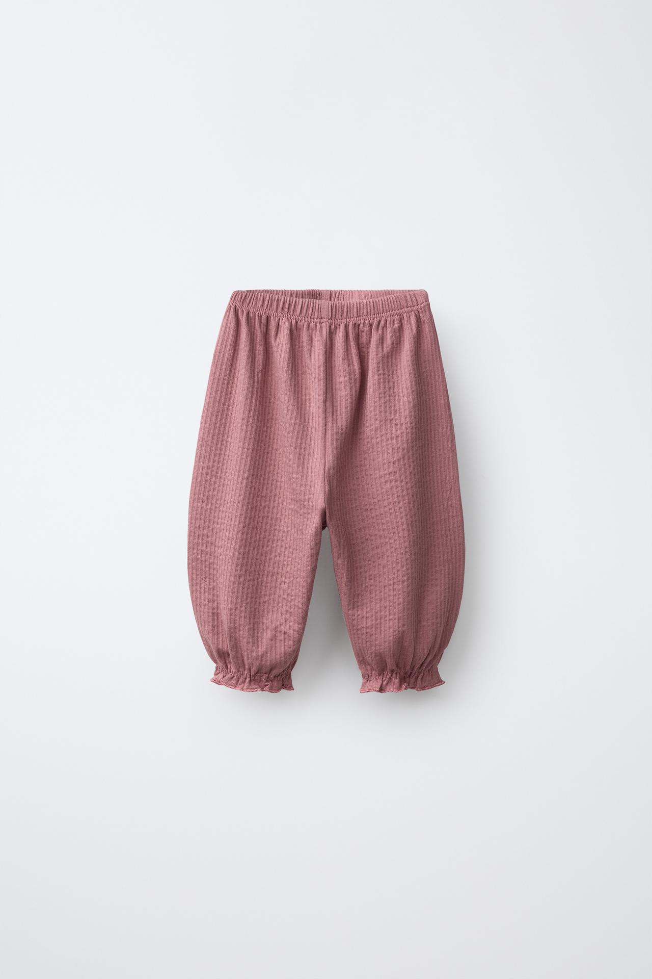 TEXTURED PANTS — Pastel pink
