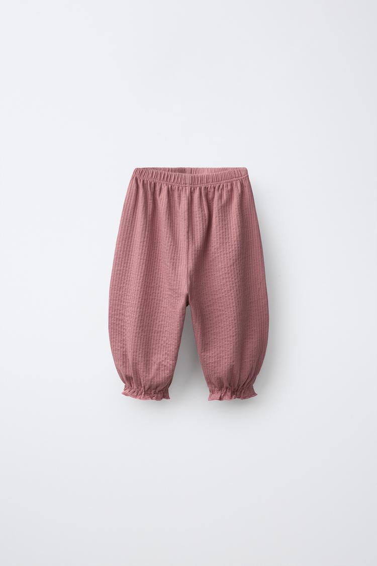 TEXTURED PANTS — Pastel pink