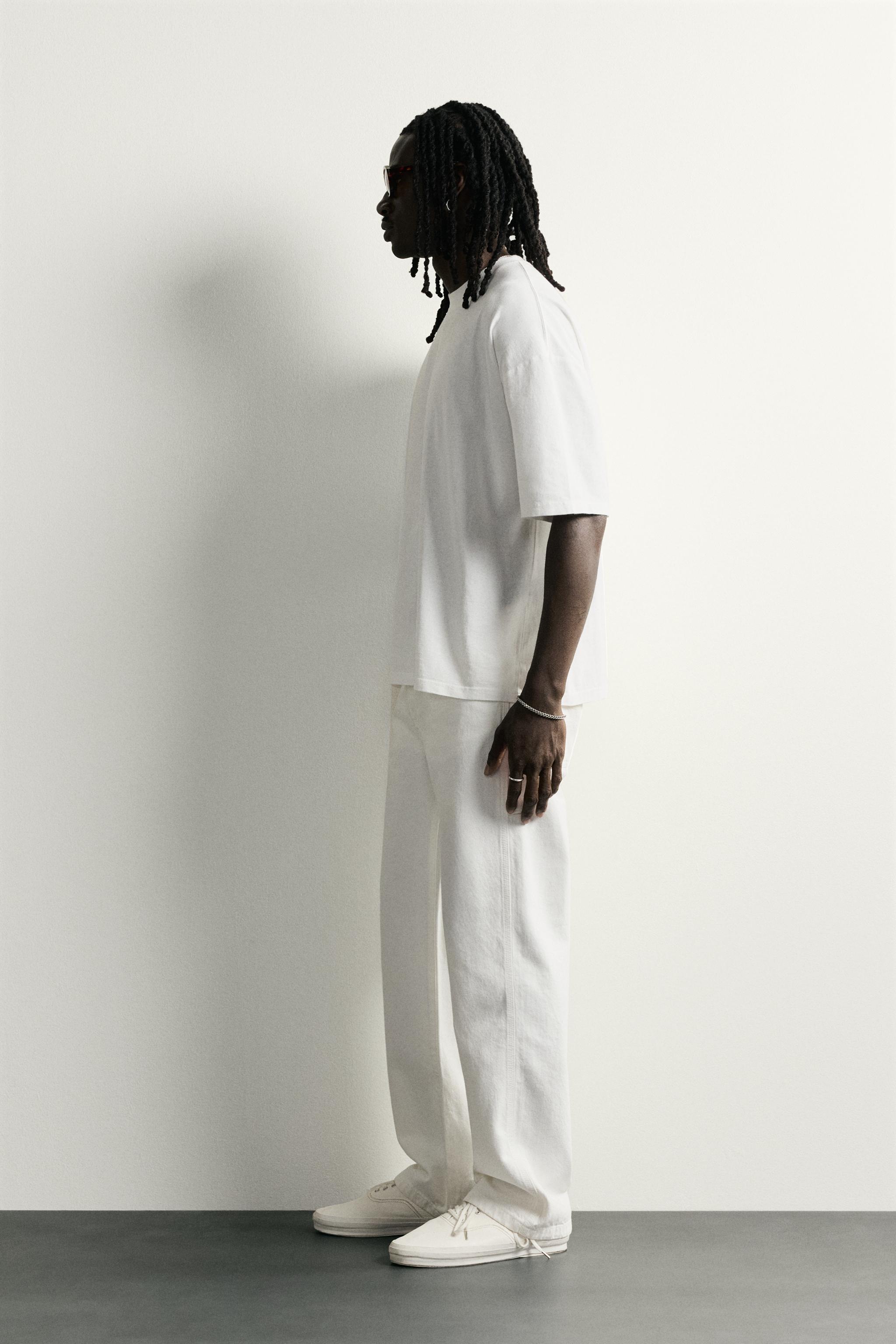 Zara BASIC YIKAMA EFEKTLİ RELAXED FIT TİŞÖRT görsel 3