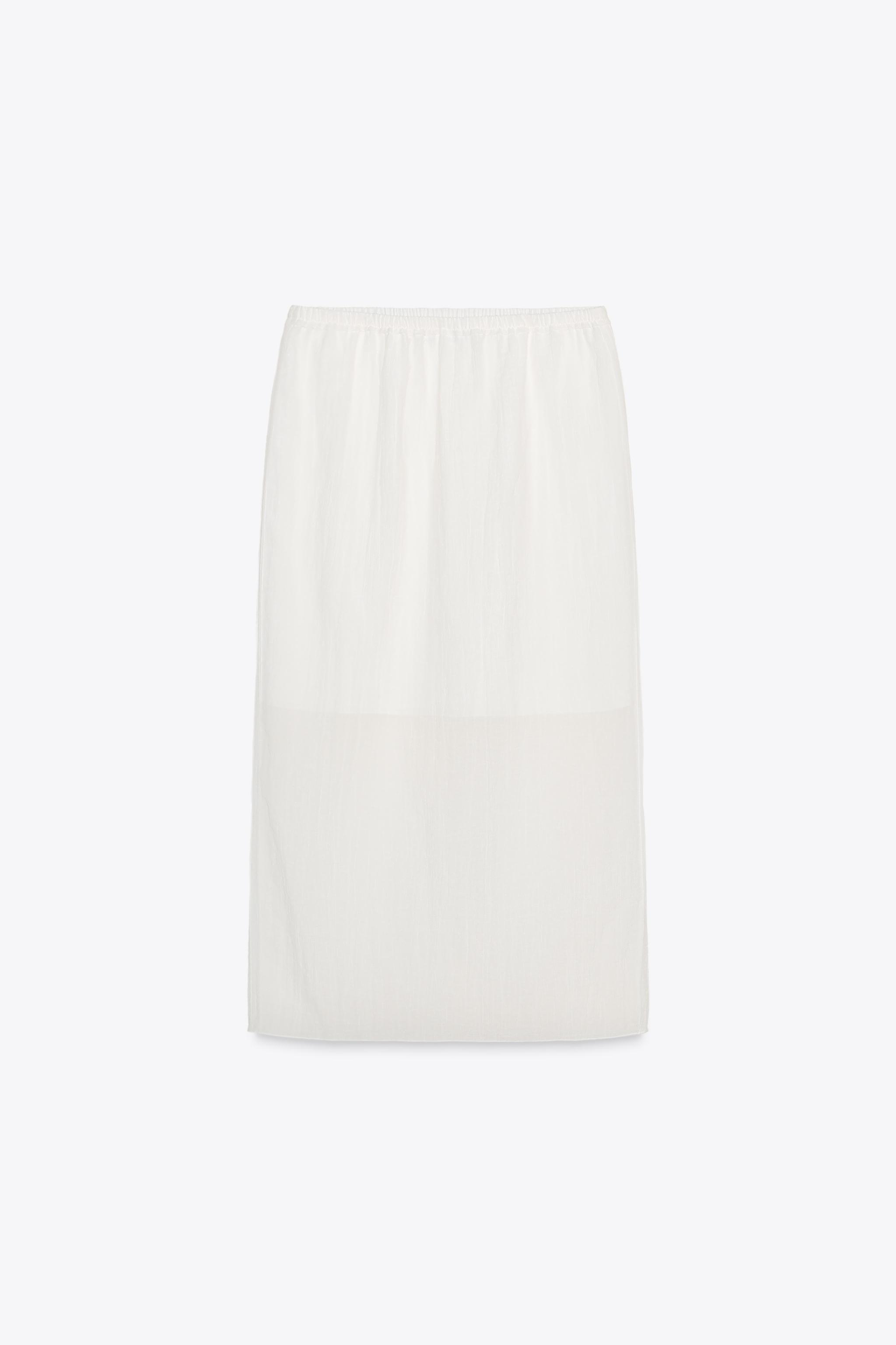 【ZARA】ZW COLLECTION セミシースルミディ丈スカート 4437/050 ZARA】ZW COLLECTION セミシースルミディ丈スカート 4437/050