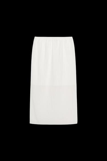 SEMI-SHEER MIDI SKIRT ZW COLLECTION - Oyster-white by Zara - Image 0