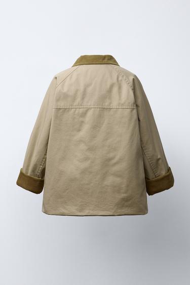 TRENCH COL VELOURS CÔTELÉ - Beige de Zara - Image 3