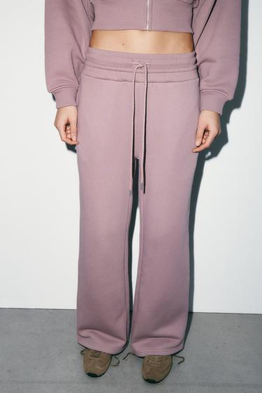 PANTALÓN RECTO FELPA - Rosa tiza de Zara