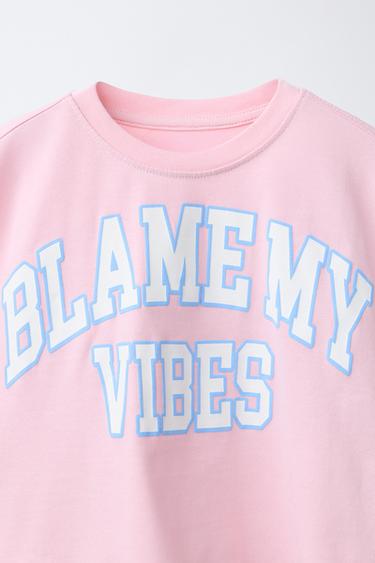 T-SHIRT VARSITY À INSCRIPTION - Rose / Blanc de Zara - Image 2