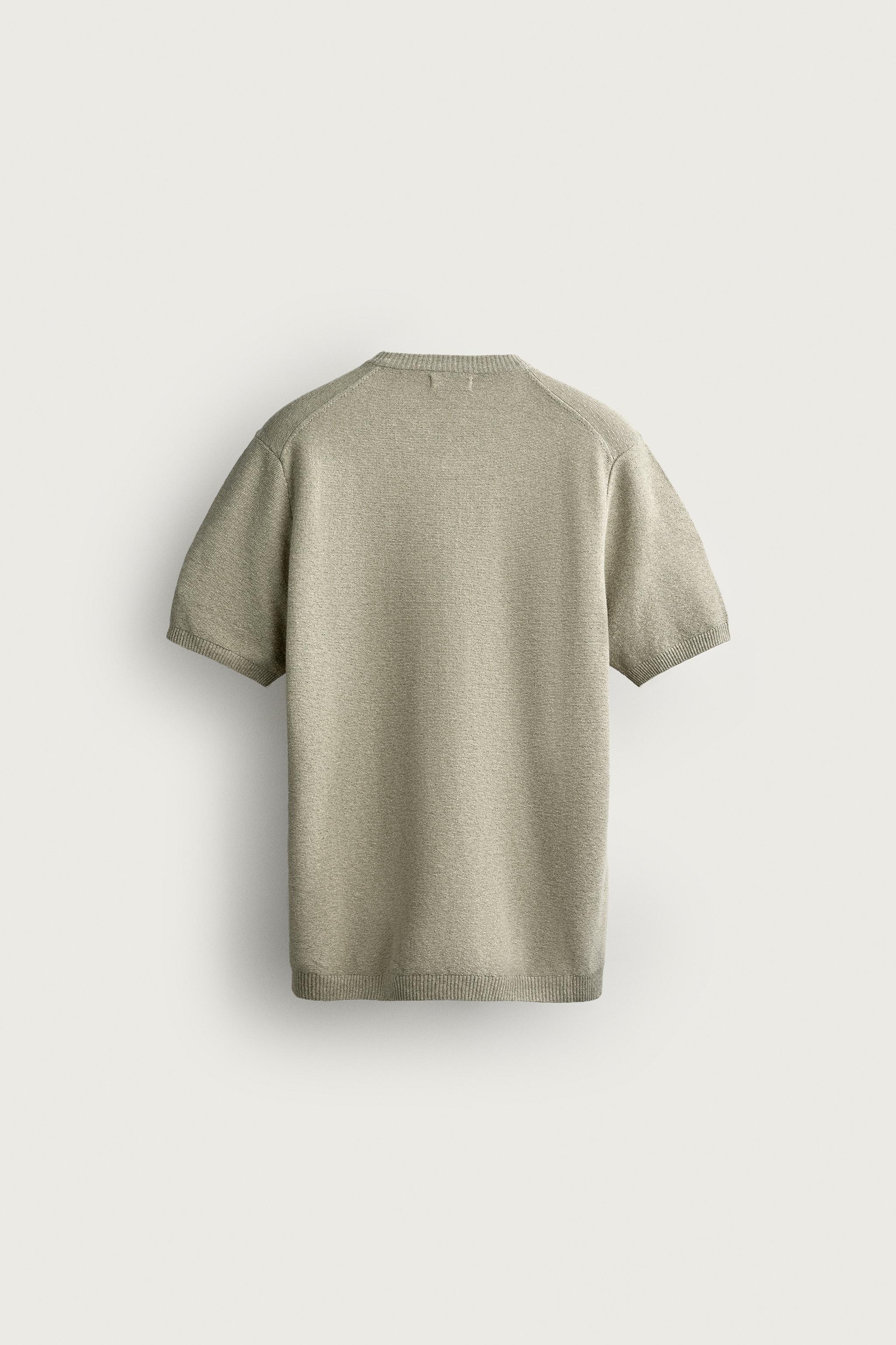 Zara HENLEY DÜĞMELİ TRİKO T-SHIRT görsel 8