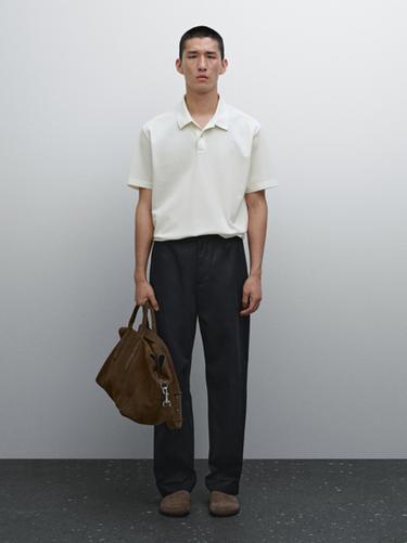 Polo microestructura 100% algodón - Blanco roto de Zara - Imagen 0