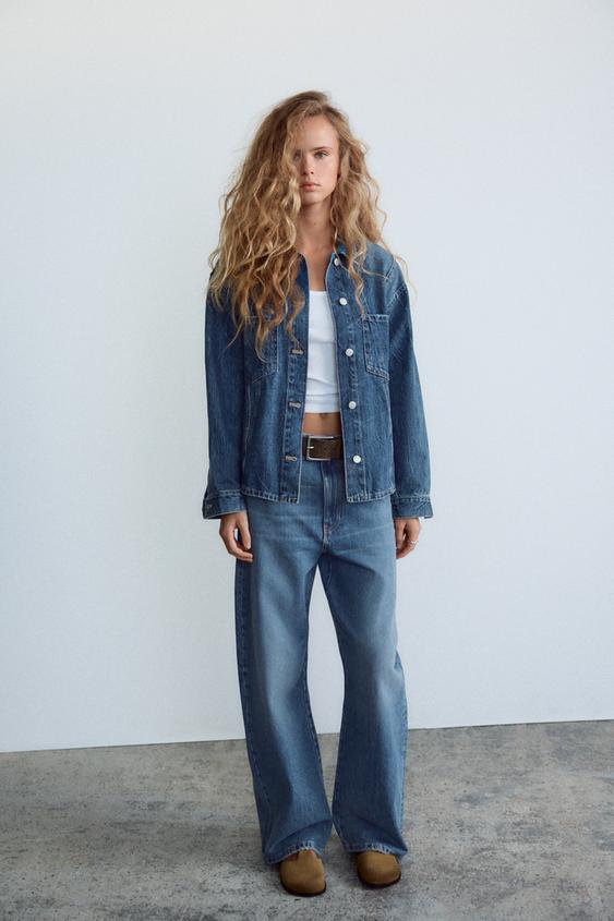 ミッドライズBAGGY TRF デニムパンツ - ブルー | ZARA Japan / 日本