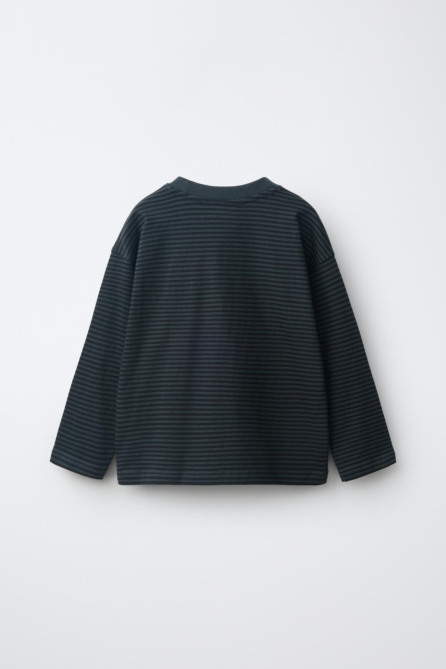 Детская футболка Zara Striped Print, цвет: Угольный серый — фото 2