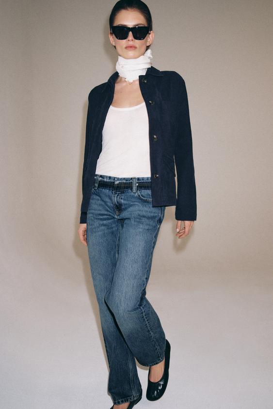 ZW COLLECTION LOW-RISE STRAIGHT LEG JEANS