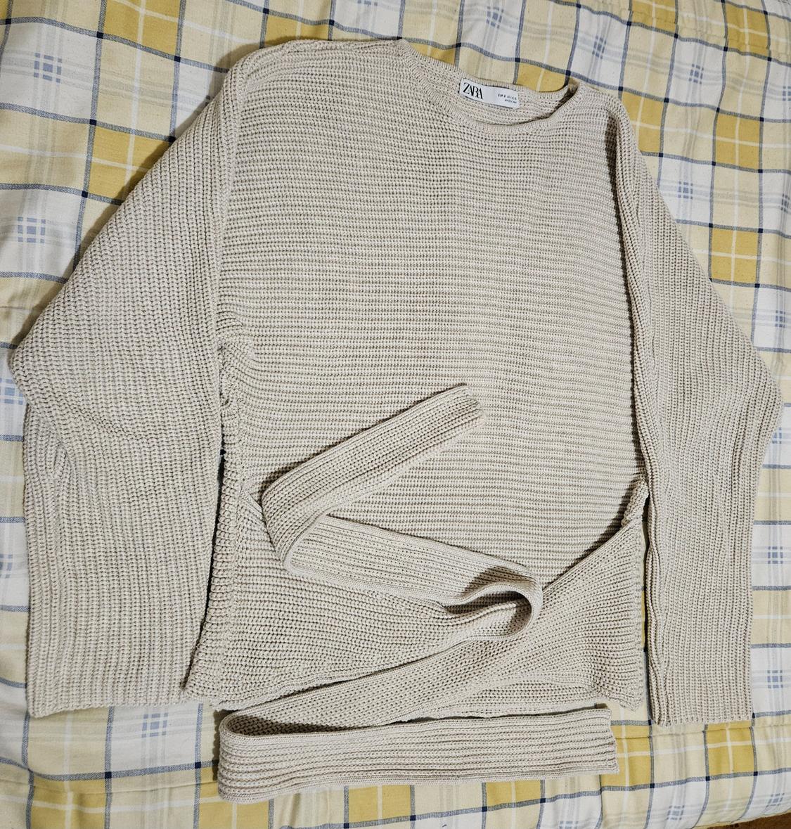 PLAIN KNIT SWEATER WITH TIE - Image 3
