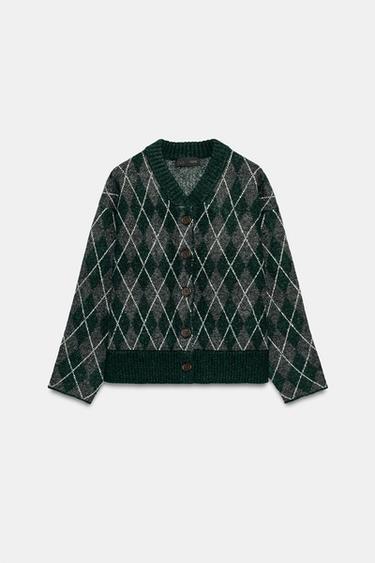 CHAQUETA PUNTO ROMBOS - Multicolor de Zara - Imagen 0