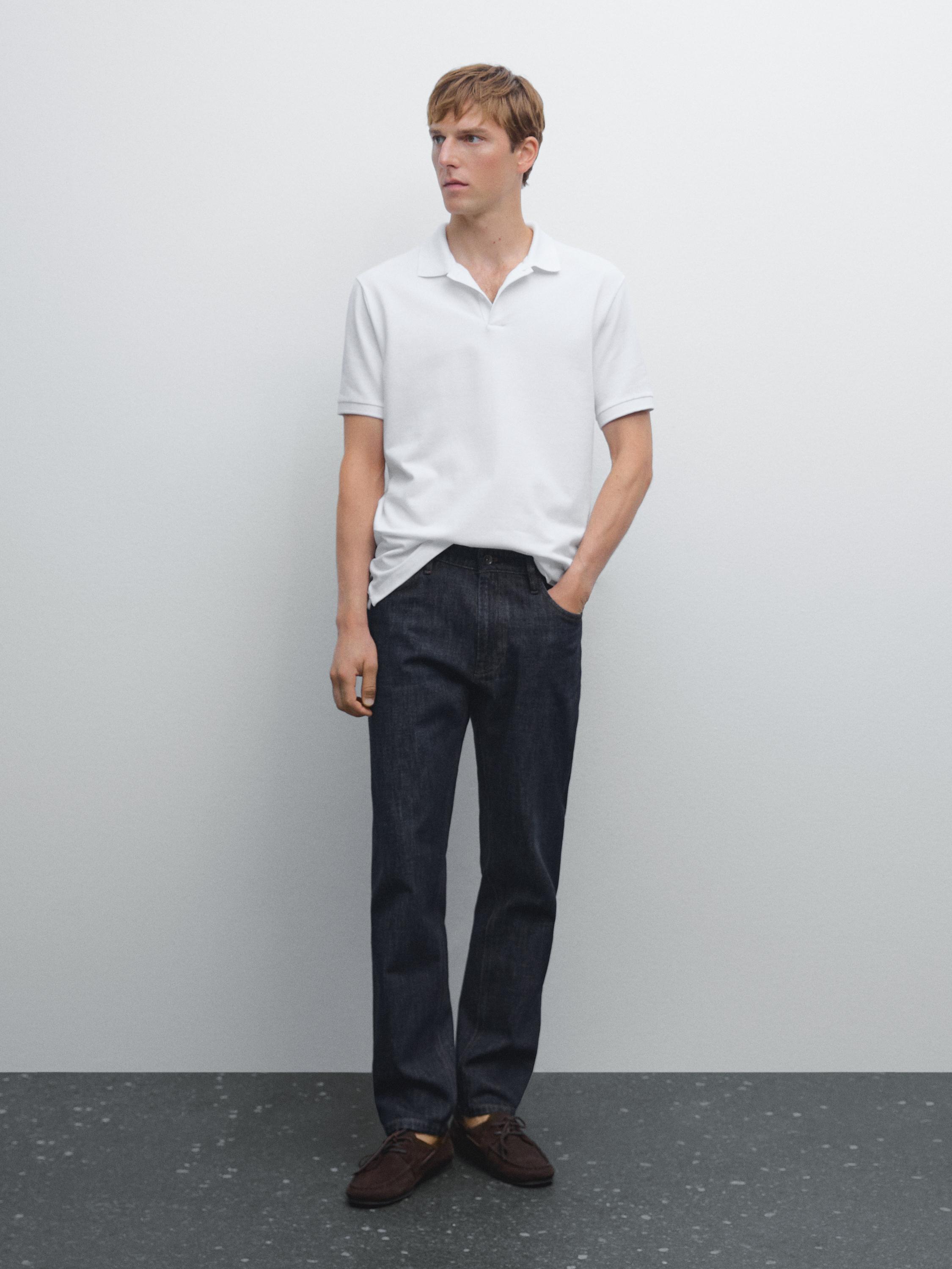 Polo micro-texture en piqué de coton