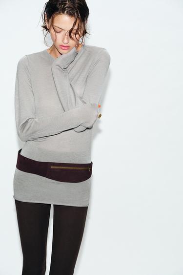 ЖҰҚА ЖҮН ТОҚЫМА ЖЕМПІР - Сұр маржан Zara компаниясынан