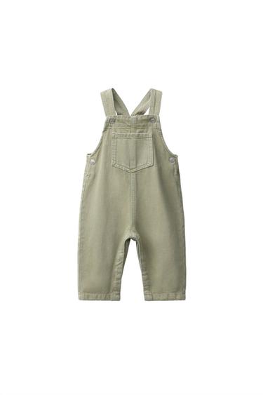 PLAIN TWILL FULL-LENGTH DUNGAREES - Khaki by Zara