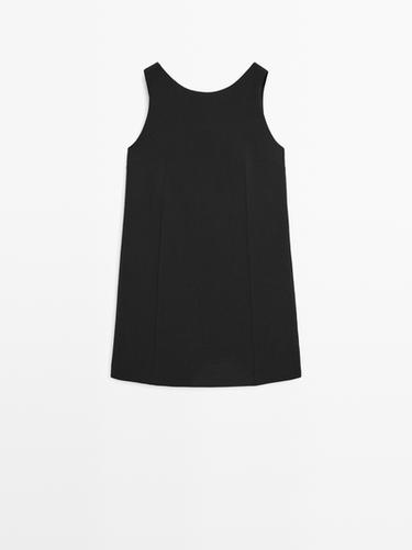 Vestido mini con lana - Negro de Zara