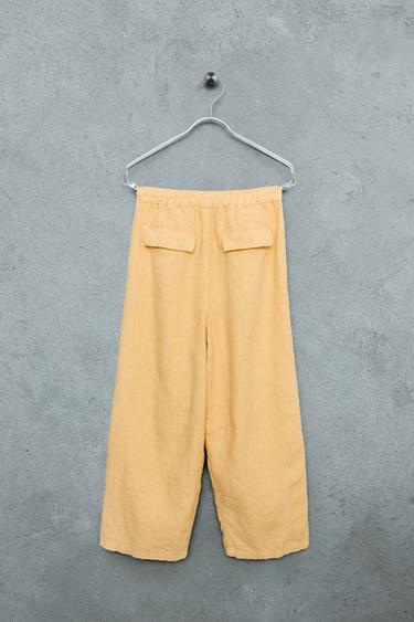 STORIESZ - 100% LINEN TROUSERS WITH ELASTICATED WAIST - Butter by Zara - Image 1