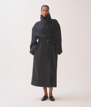 LINDA EVANGELISTA CASHMERE BATHROBE-COAT - Gris moyen de Zara - Image 2