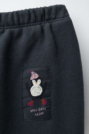 JOGGER TROUSERS WITH PENGUIN LABEL - Blue by Zara - Image 4
