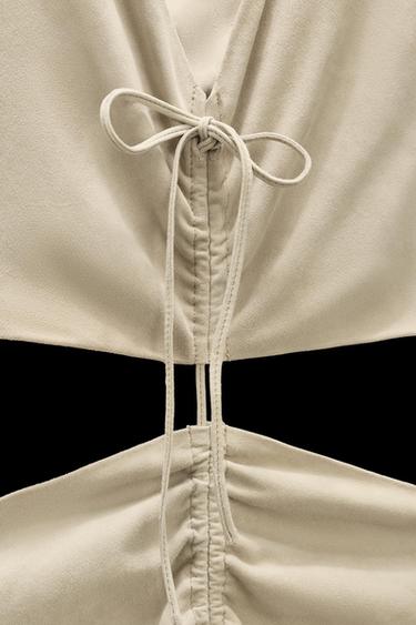 LIMITED EDITION SUEDE LEATHER CUT-OUT DRESS - Beige by Zara