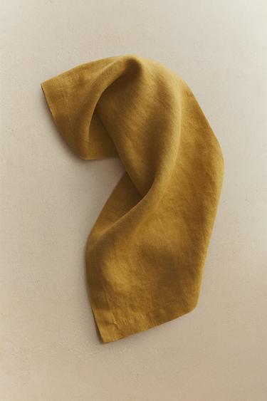 PACK OF WASHED LINEN NAPKINS (PACK OF 2) - Mustard by Zara