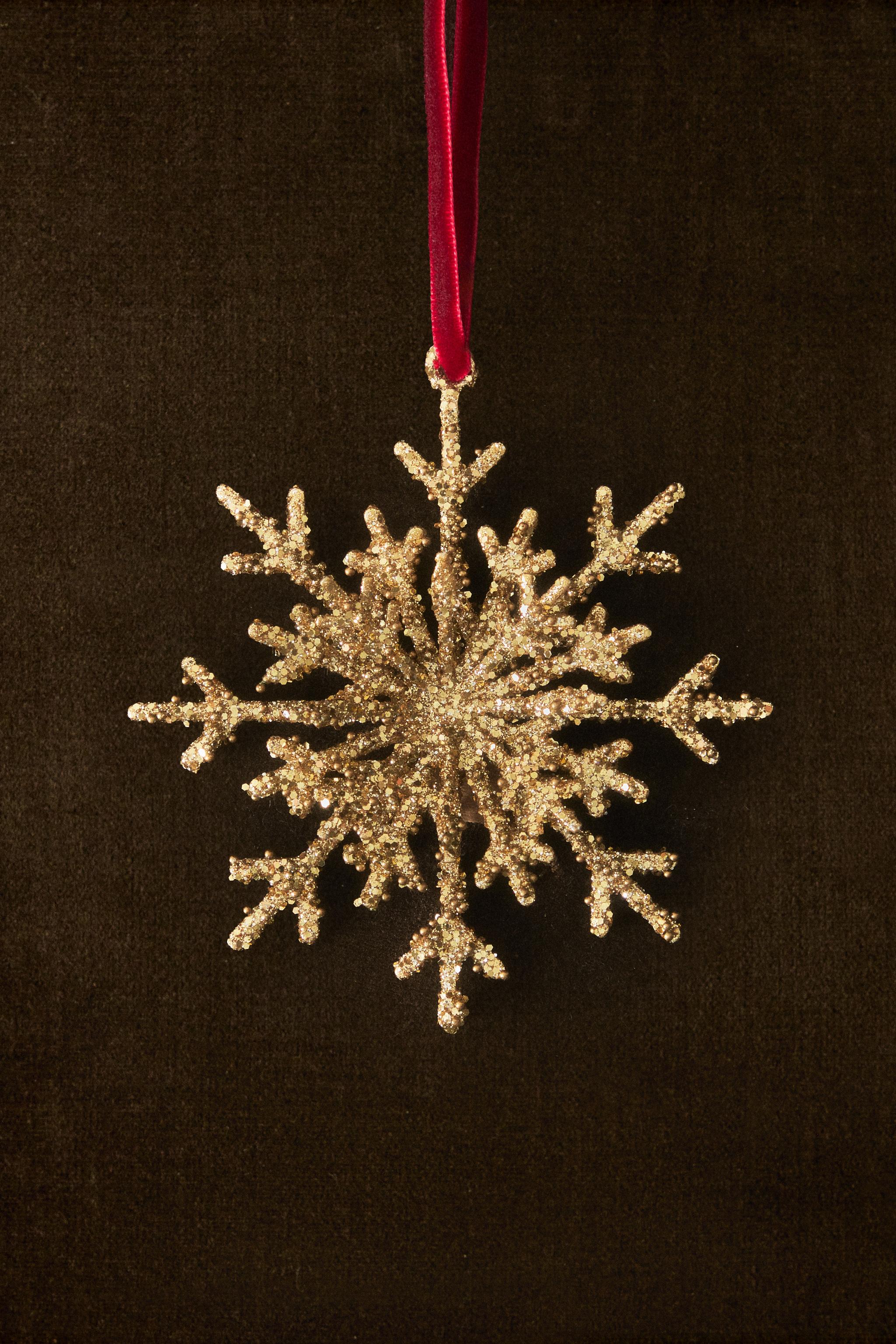 GLITTER SNOWFLAKE CHRISTMAS TREE DECORATION