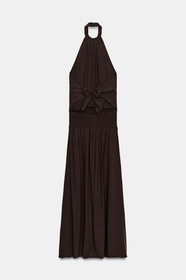ROBE HALTER FANTAISIE - Marron de Zara - Image 11