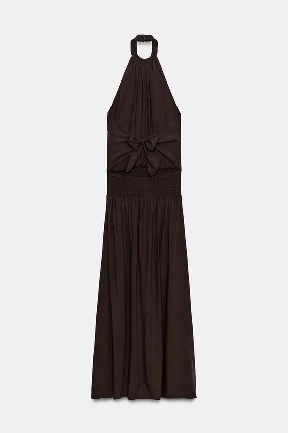 ROBE HALTER FANTAISIE - Marron de Zara - Image 11