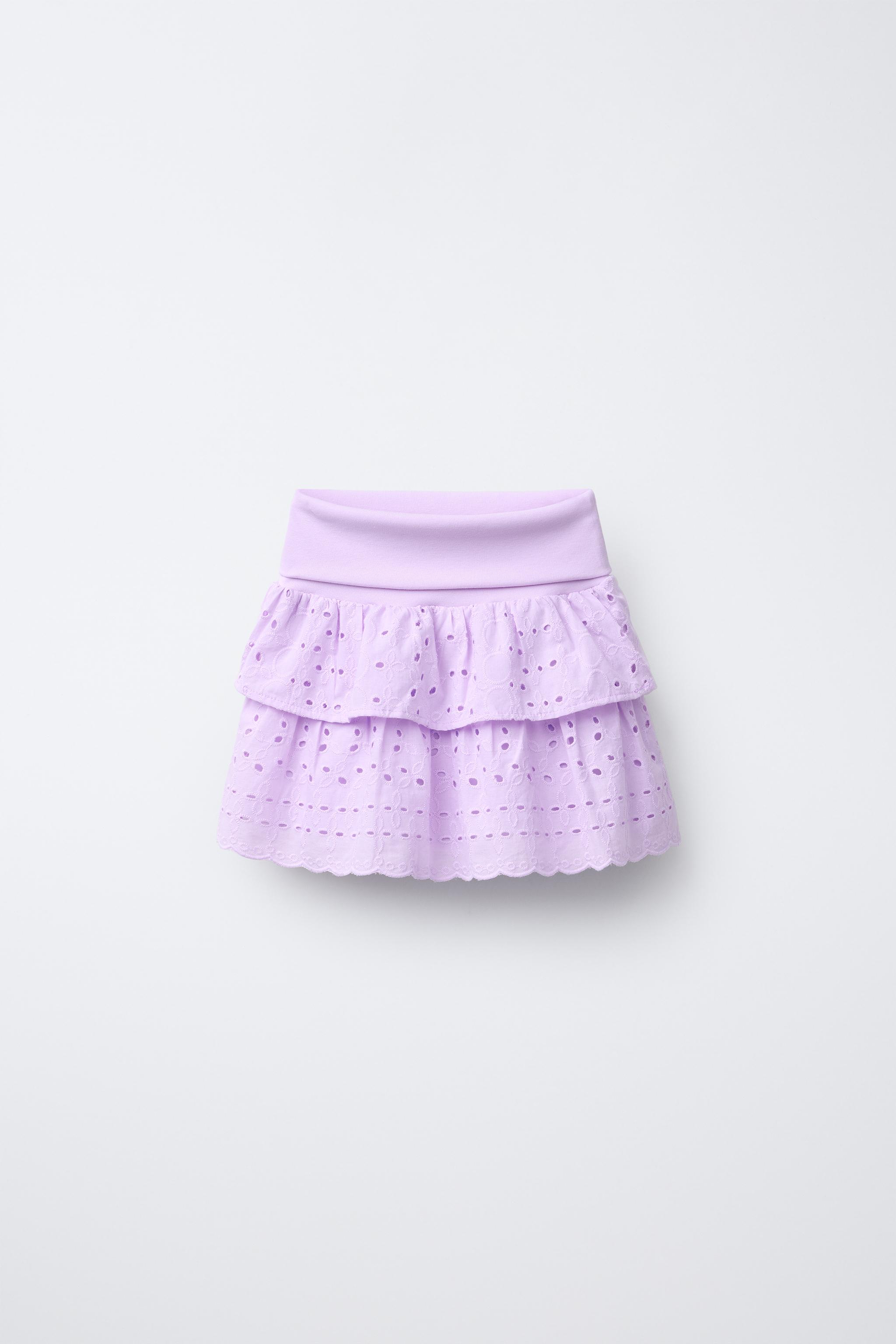 Liliaです SCHIFFLY RUFFLE WAIST SKIRT - Lilac | ZARA United States