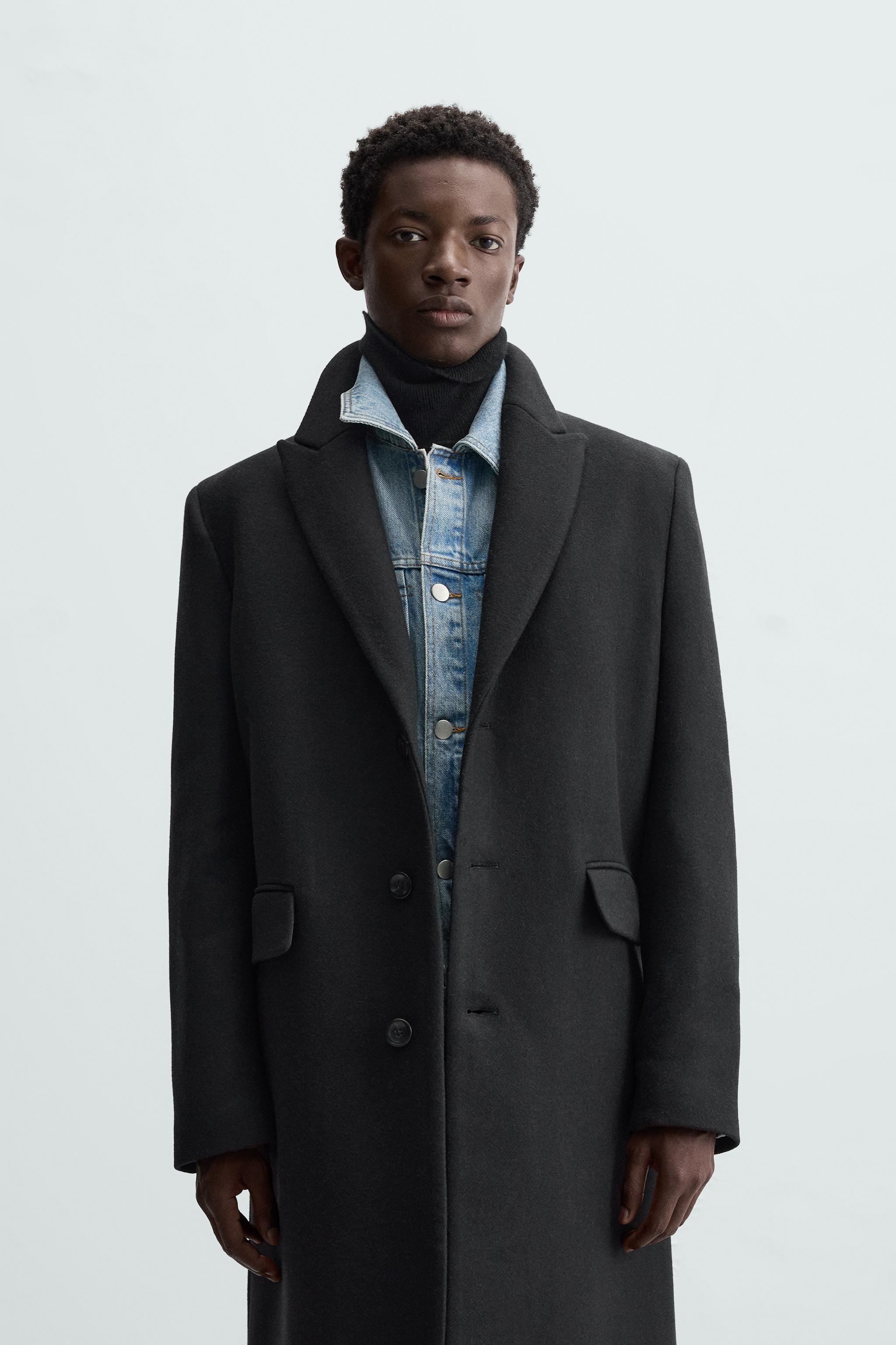 WOOL BLEND COAT - Black | ZARA New Zealand