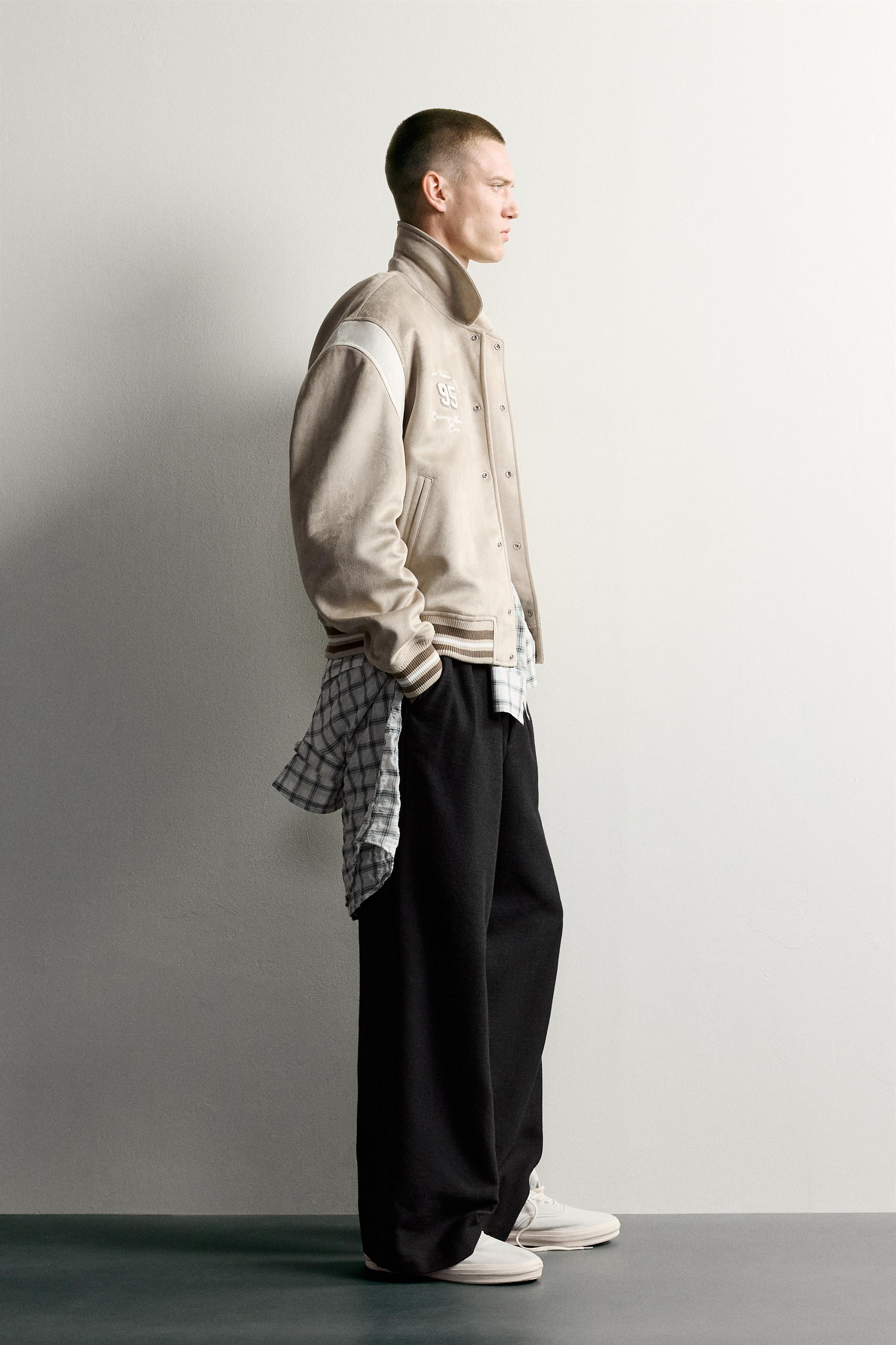 BLOUSON BOMBER EFFET DAIM À PIÈCES