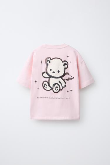 GRAFFITI BEAR T-SHIRT - Mid-pink by Zara - Image 1