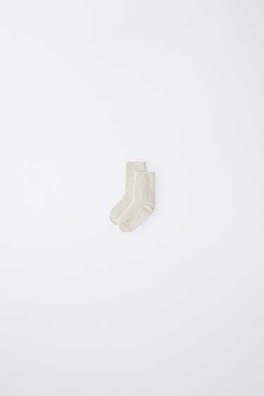 Zara 棉絲針織襪 - 裸色