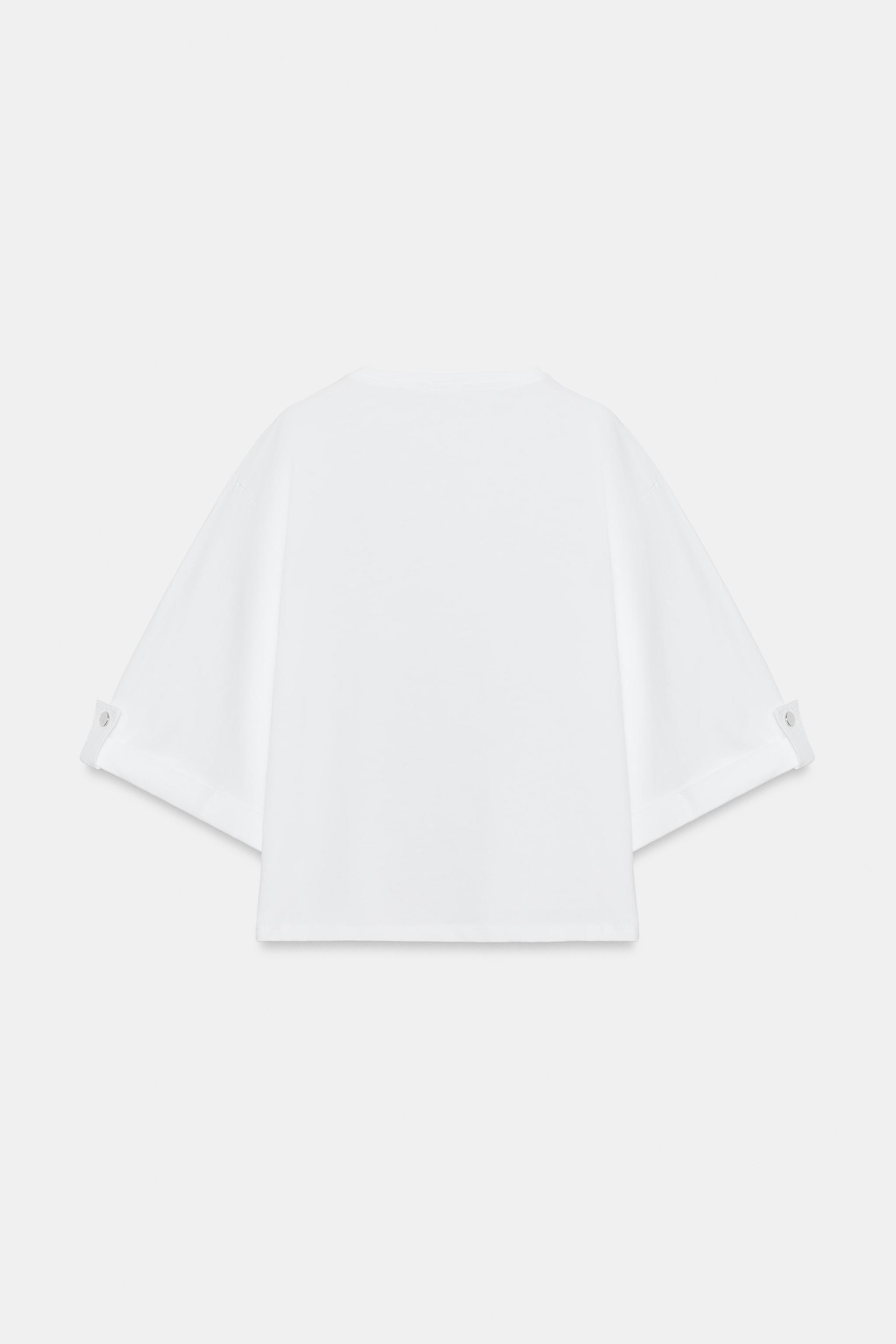 Zara PAMUKLU DÜĞMELİ T-SHIRT görsel 6