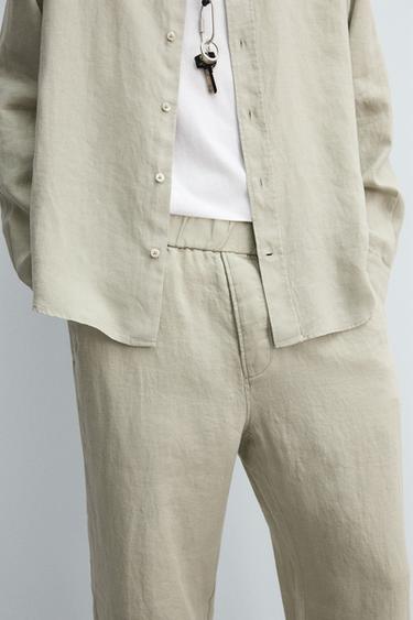 PANTALON 100 % LIN - Beige clair de Zara - Image 5